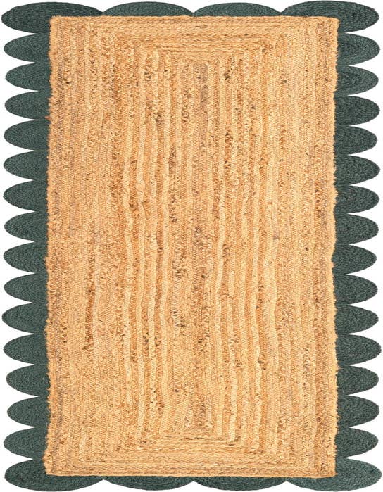 Detail image of 2' x 8'  Hand Scallop Braided Jute Runner Rug