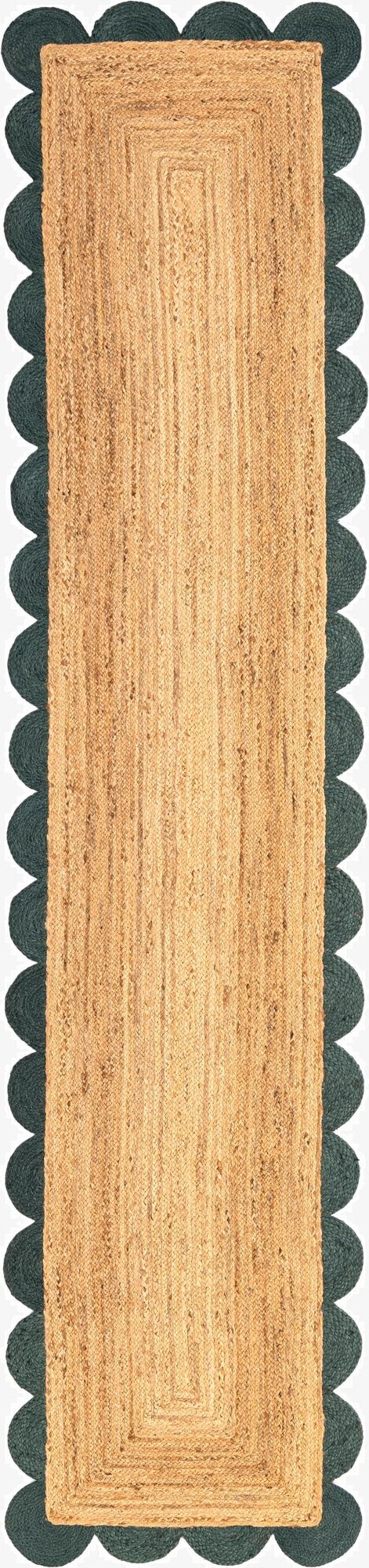 Primary image 2' 7 x 12'  Hand Scallop Braided Jute Runner Rug