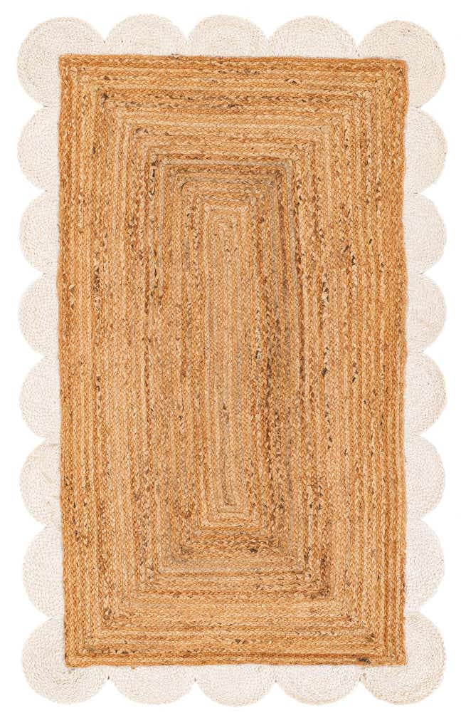 3' 1 x 5' 1 Handmade Scallop Braided Jute Rug