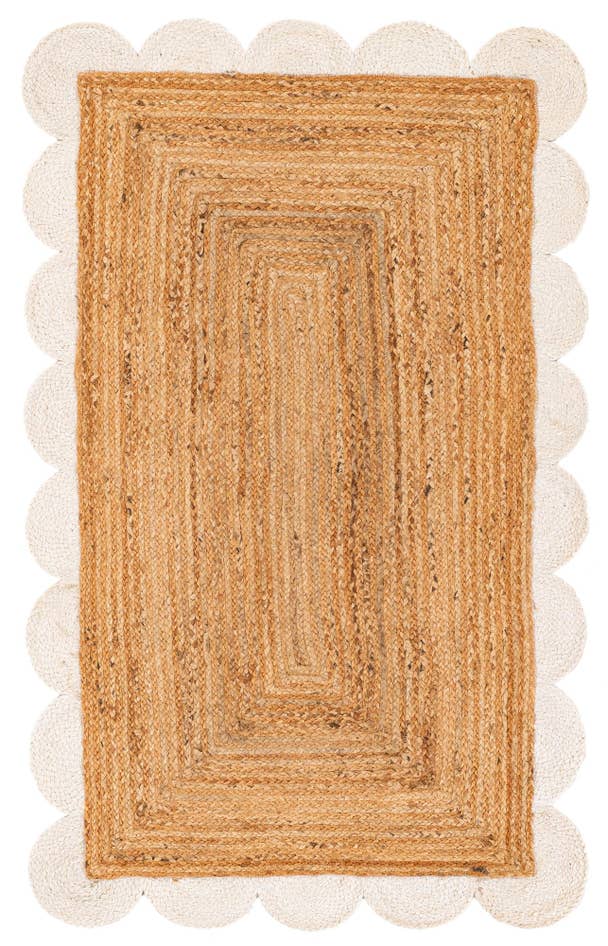 Detail image of 3' 1 x 5' 1 Handmade Scallop Braided Jute Rug