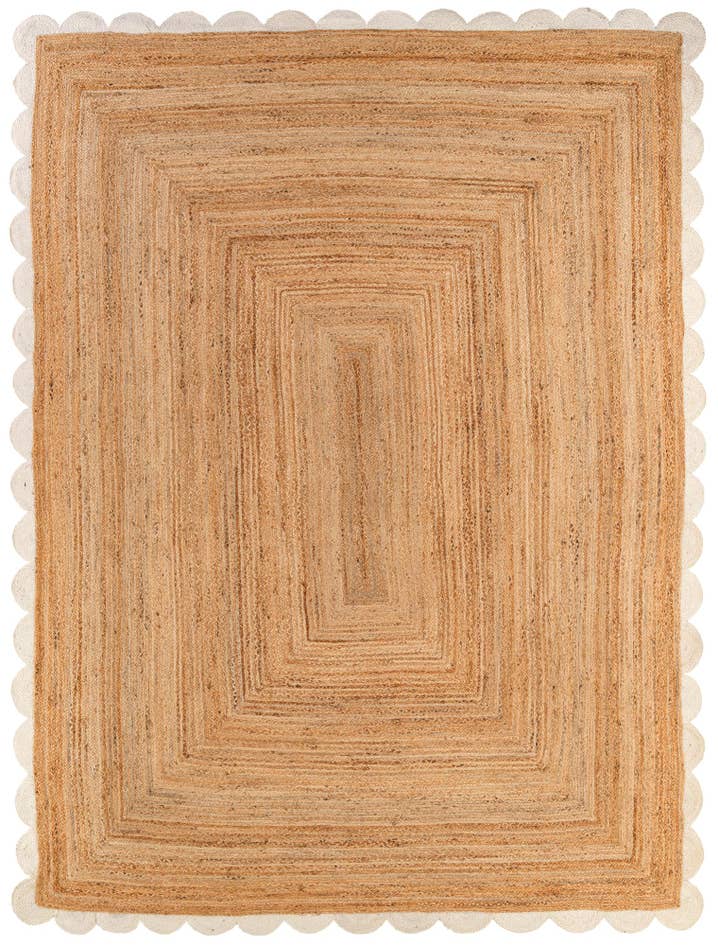 Detail image of 9' x 12' Handmade Scallop Braided Jute Rug
