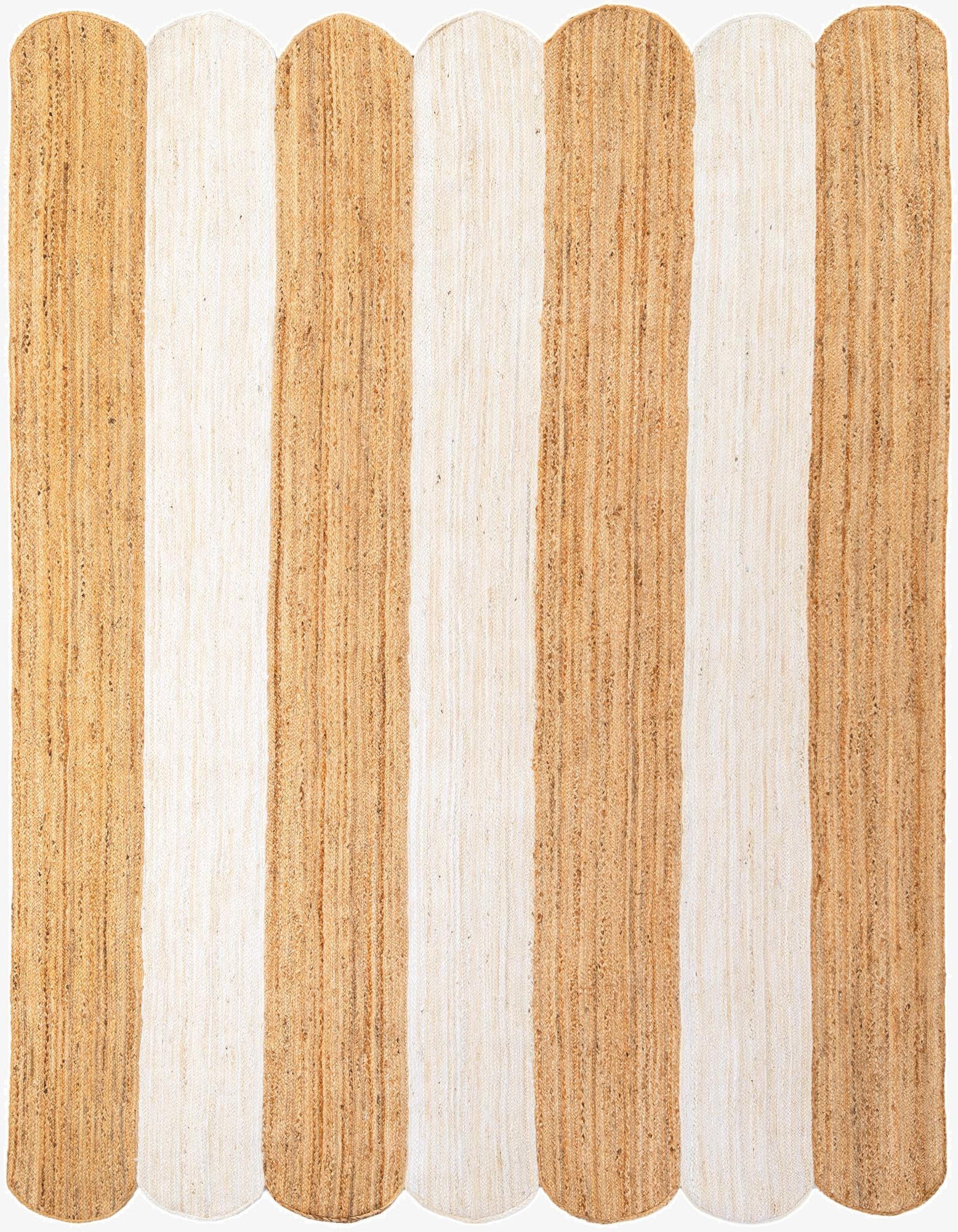 9' x 12'  Hand Scallop Braided Jute Rug