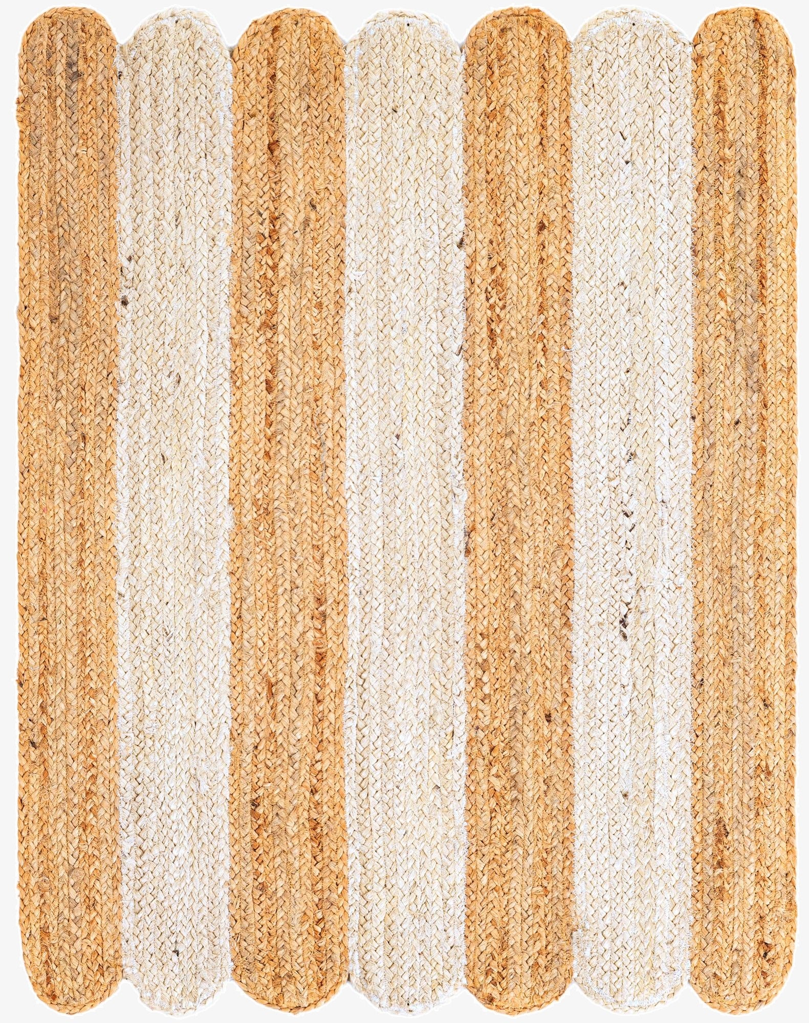 2' x 3' 1  Hand Scallop Braided Jute Rug