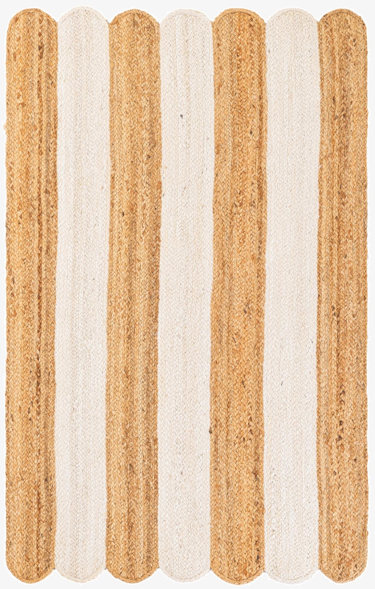 3' 1 x 5' 1  Hand Scallop Braided Jute Rug