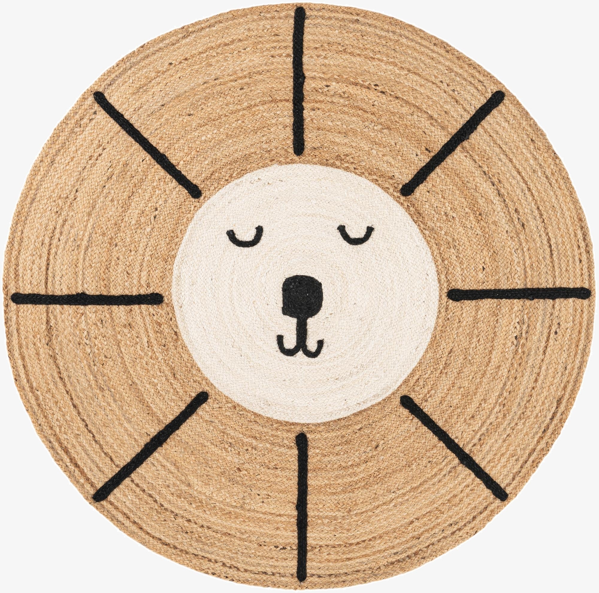 5' 1 x 5' 1  Hand Braided Kids Braided Jute Round Rug