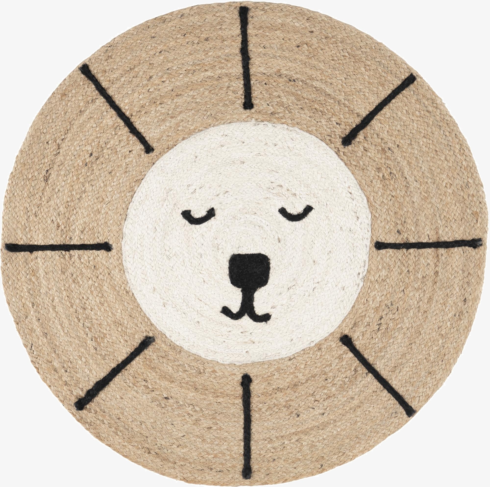 4' 1 x 4' 1 Kids Braided Jute Round Rug