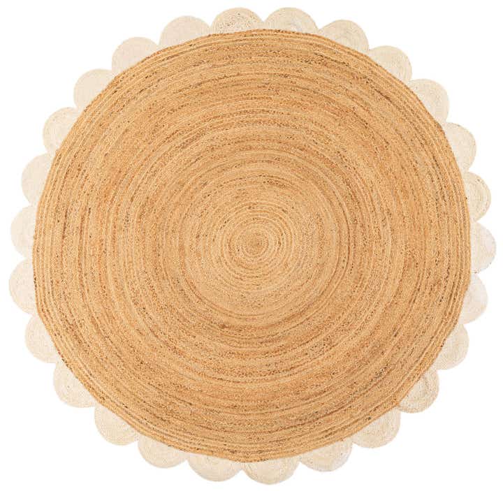 8' x 8' Handmade Scallop Braided Jute Round Rug