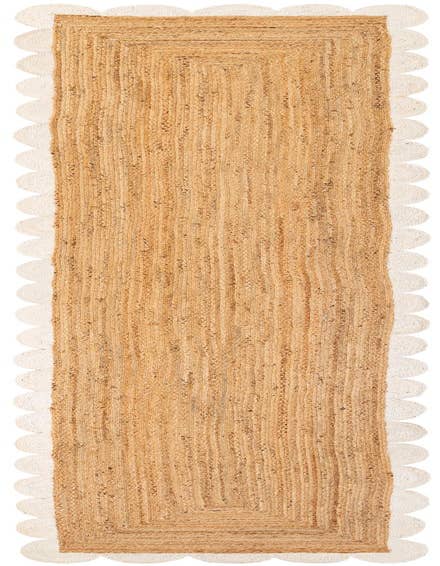 Detail image of 3' 3 x 16' 1  Hand Scallop Braided Jute Runner Rug