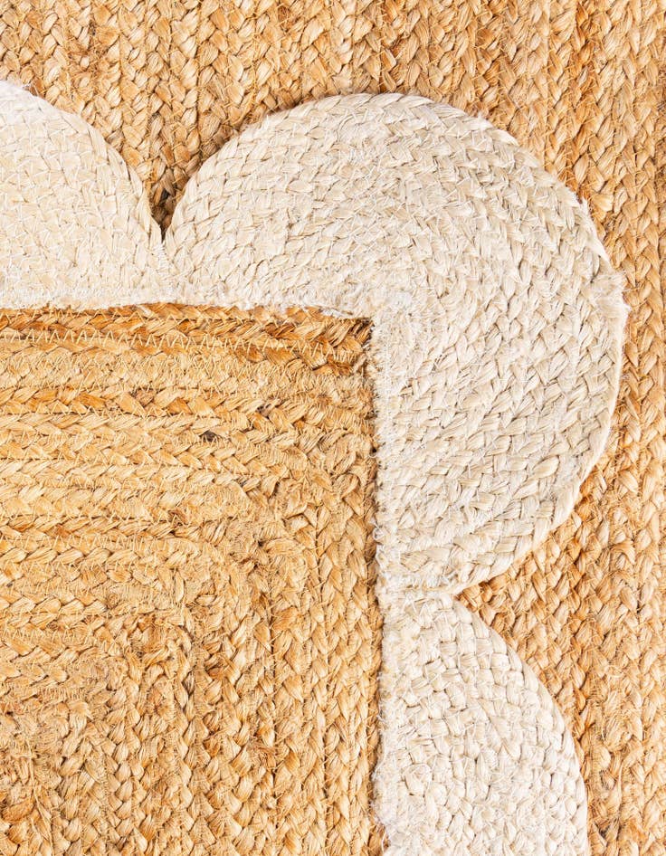 Detail image of 2' x 4' 1  Hand Scallop Braided Jute Runner Rug