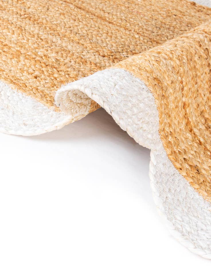 Detail image of 2' x 4' 1  Hand Scallop Braided Jute Runner Rug