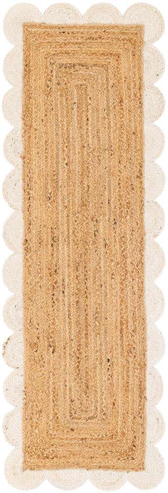 2' x 6' 1 Handmade Scallop Braided Jute Runner Rug