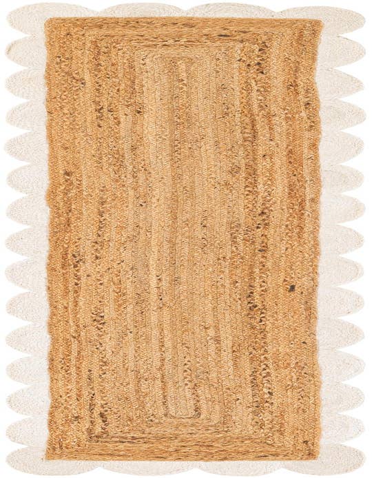 Detail image of 2' x 8'  Hand Scallop Braided Jute Runner Rug