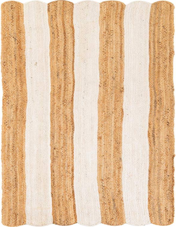 Detail image of 2' 7 x 10'  Hand Scallop Braided Jute Runner Rug