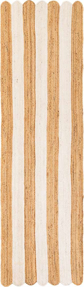 2' 7 x 10' Handmade Scallop Braided Jute Runner Rug