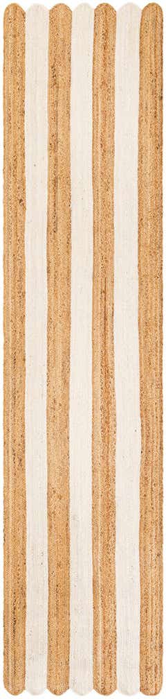 2' 7 x 12' Handmade Scallop Braided Jute Runner Rug