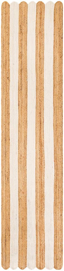 Detail image of 2' 7 x 12' Handmade Scallop Braided Jute Runner Rug