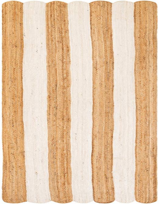 Detail image of 3' 3 x 14' 1  Hand Scallop Braided Jute Runner Rug