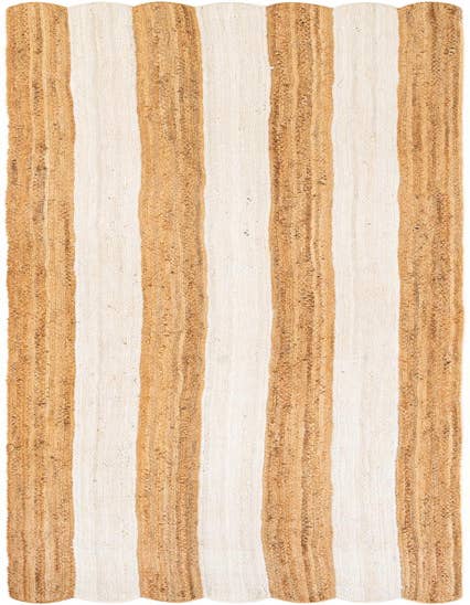 Detail image of 3' 3 x 16' 1  Hand Scallop Braided Jute Runner Rug