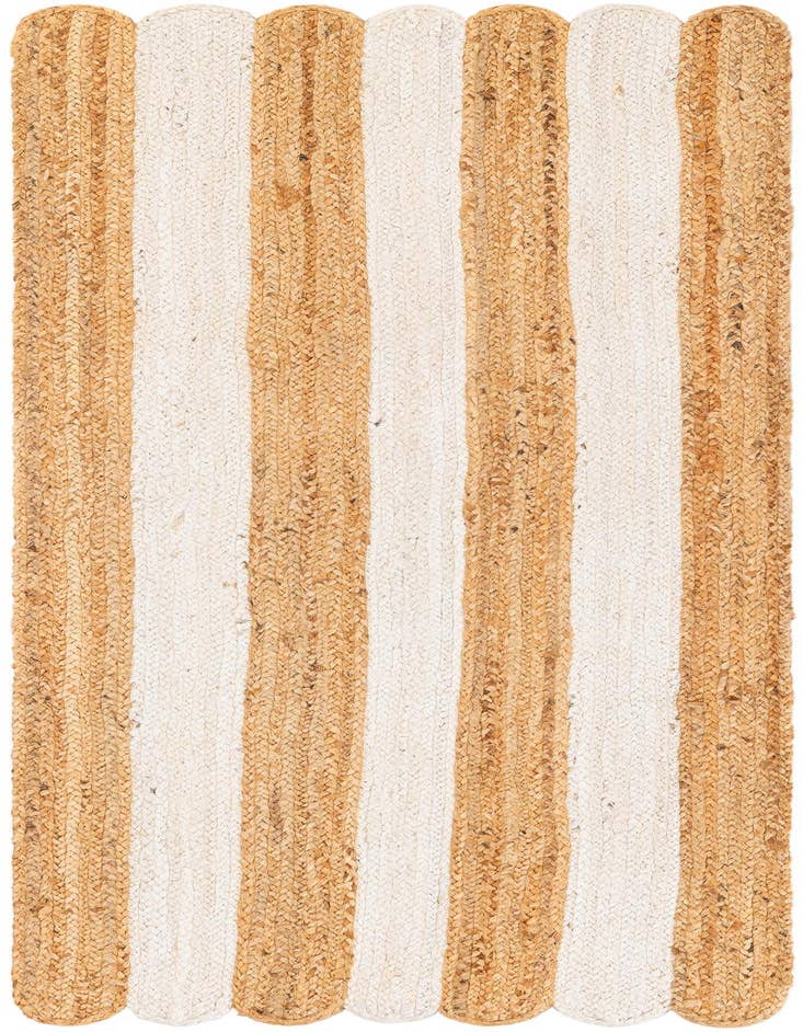 Detail image of 2' x 6' 1  Hand Scallop Braided Jute Runner Rug