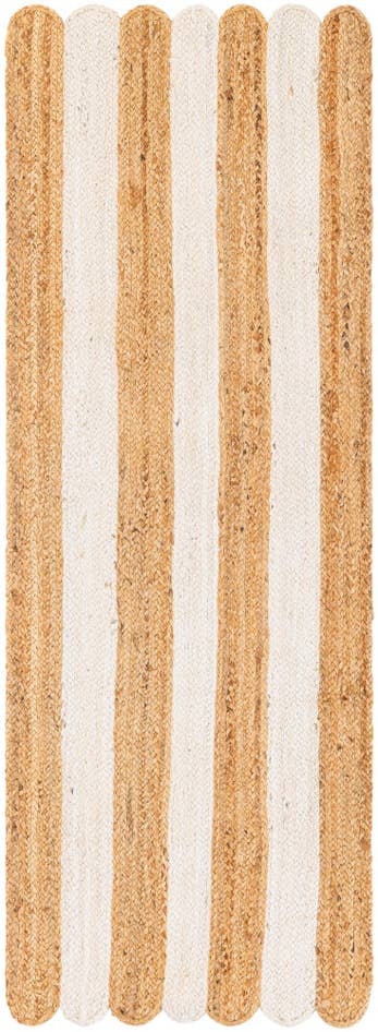 Detail image of 2' x 6' 1 Handmade Scallop Braided Jute Runner Rug