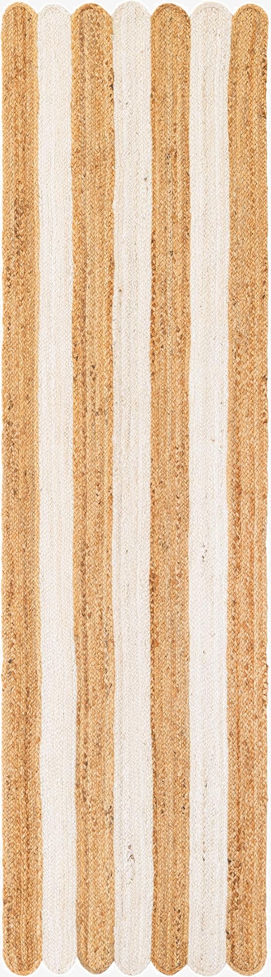 60cm x 245cm  Hand Scallop Braided Jute Runner Rug