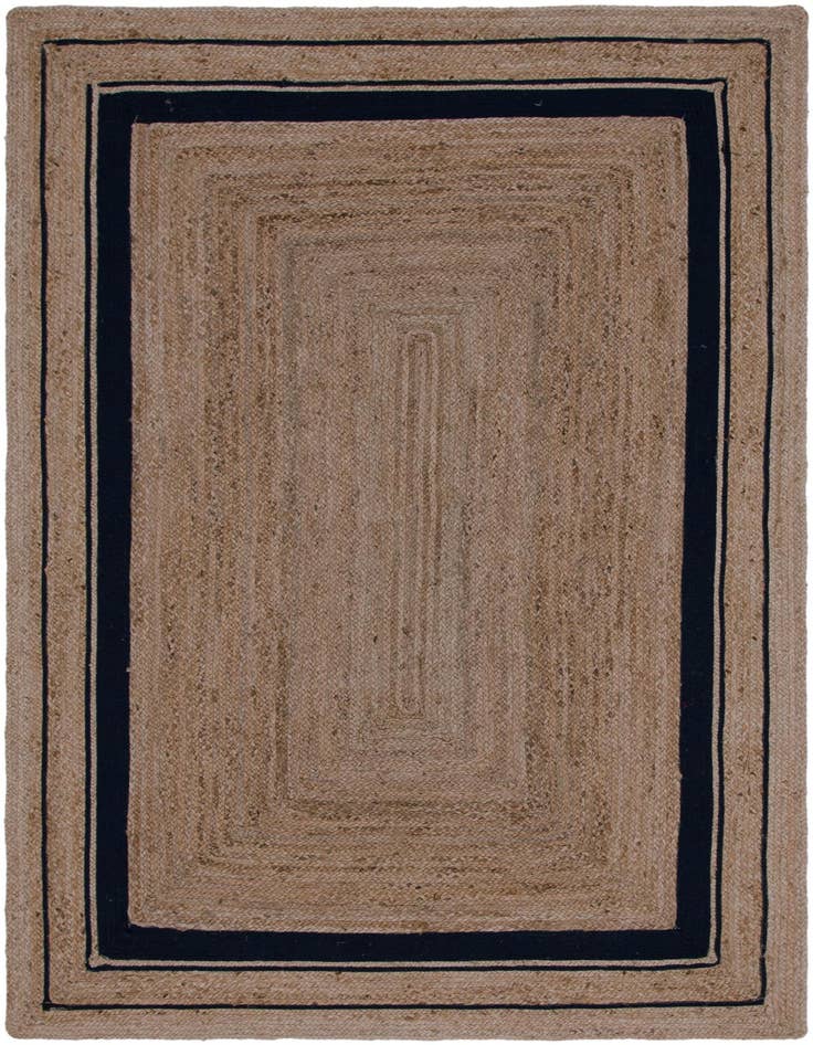 Detail image of 6' 1 x 9'  Hand Braided Jute Rug