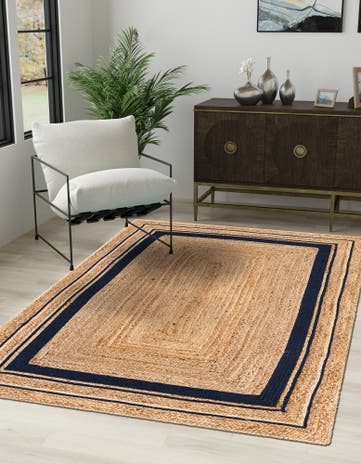 5' 1 x 8' Handmade Braided Jute Rug
