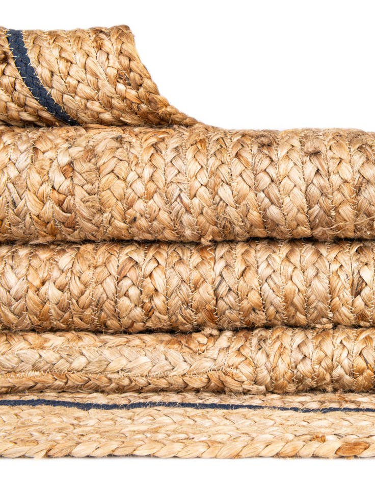 Detail image of 6' 1 x 9'  Hand Braided Jute Rug