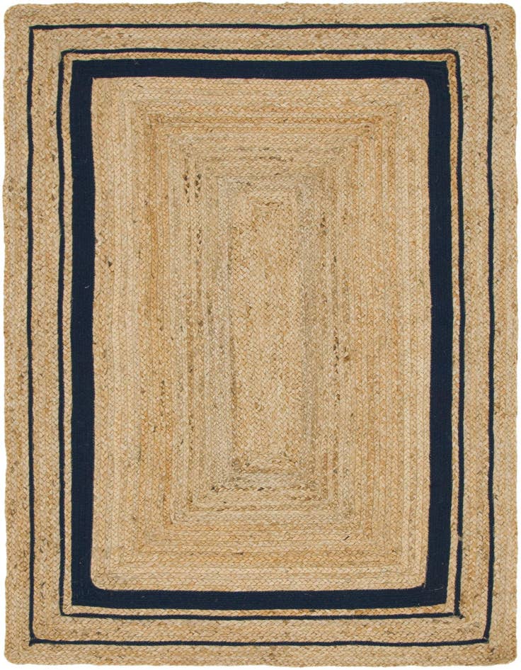 Detail image of 4' 1 x 6' 1  Hand Braided Jute Rug