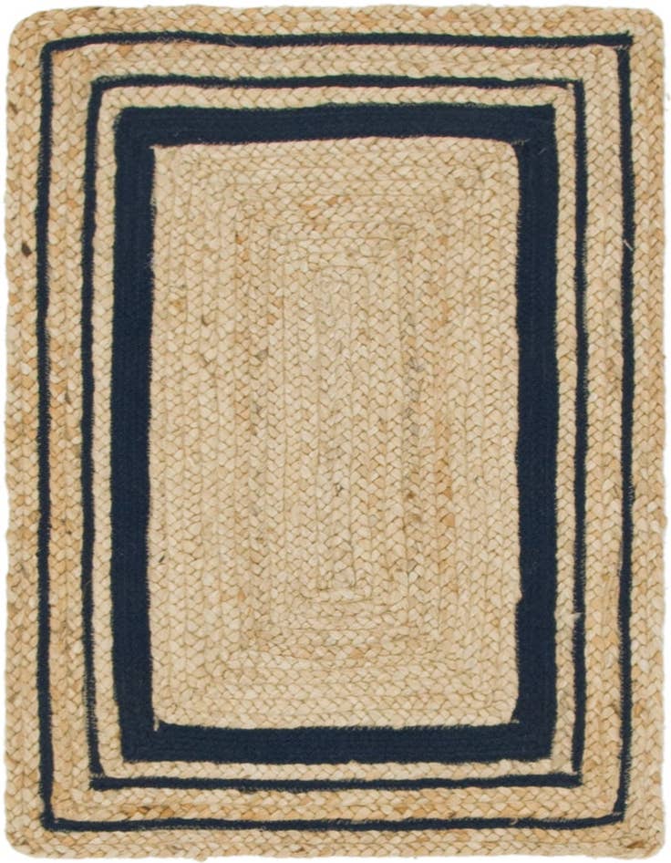 Detail image of 2' x 3' 1  Hand Braided Jute Rug