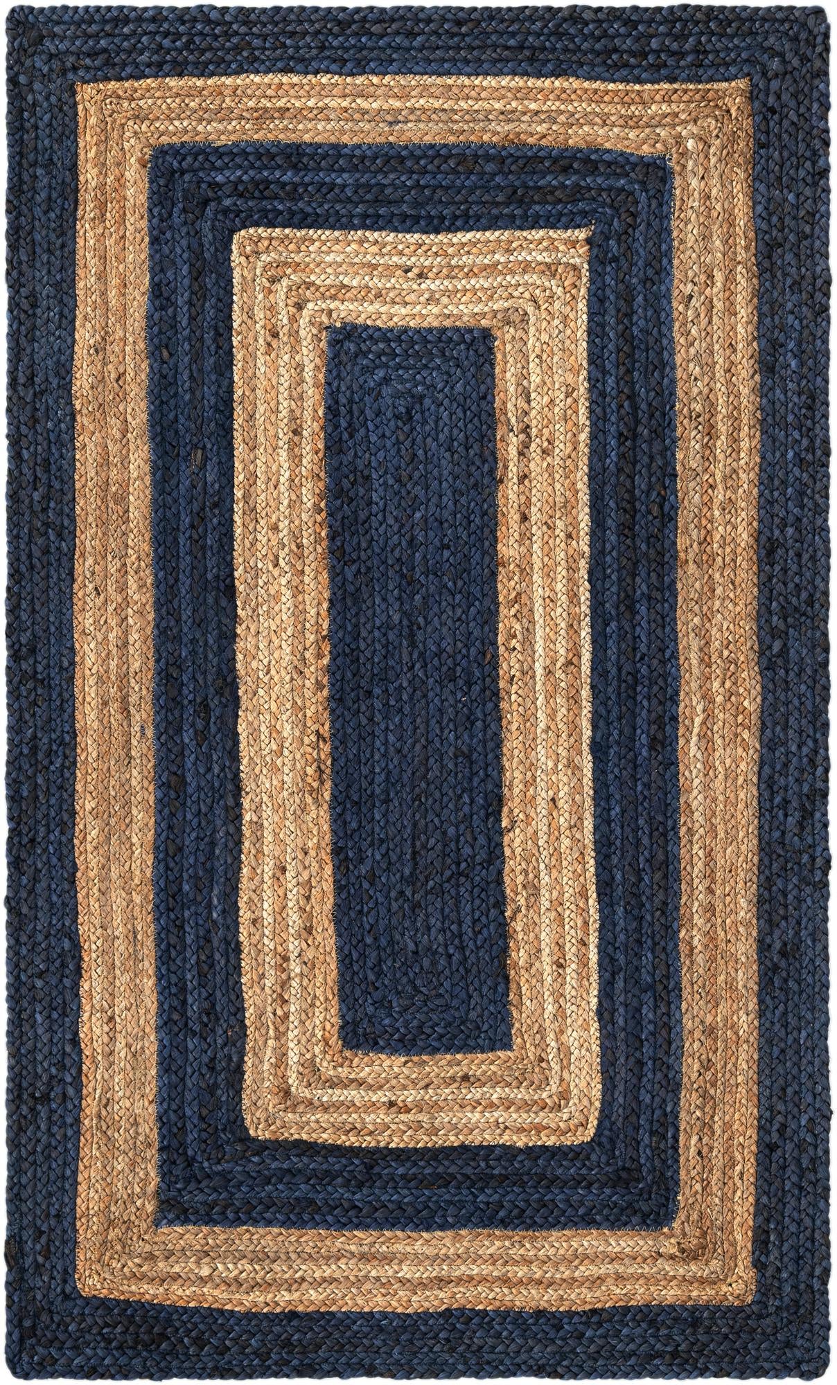 3' 3 x 5' 1 Handmade Braided Jute Rug