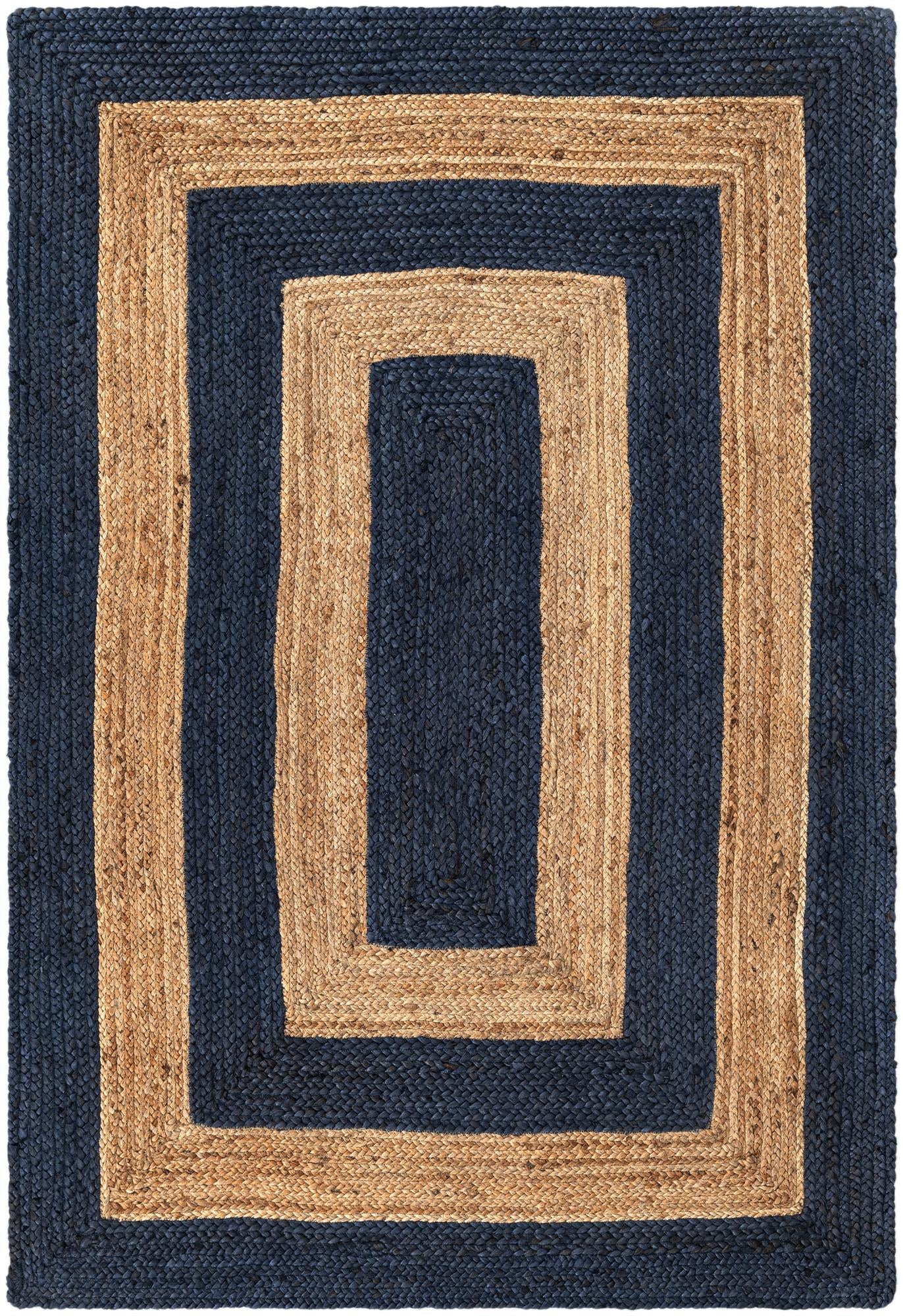 4' 1 x 6' 1 Handmade Braided Jute Rug