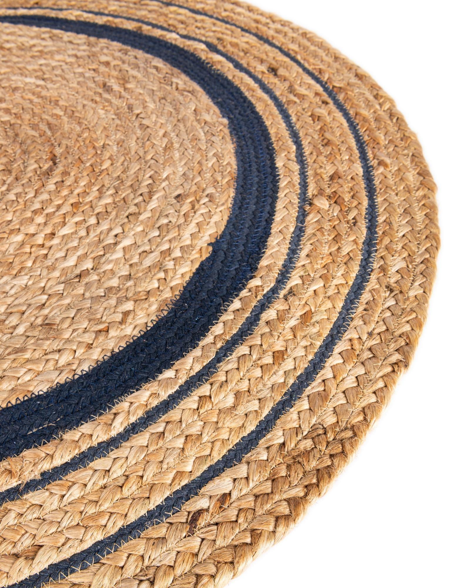 8' x 8' Handmade Braided Jute Round Rug