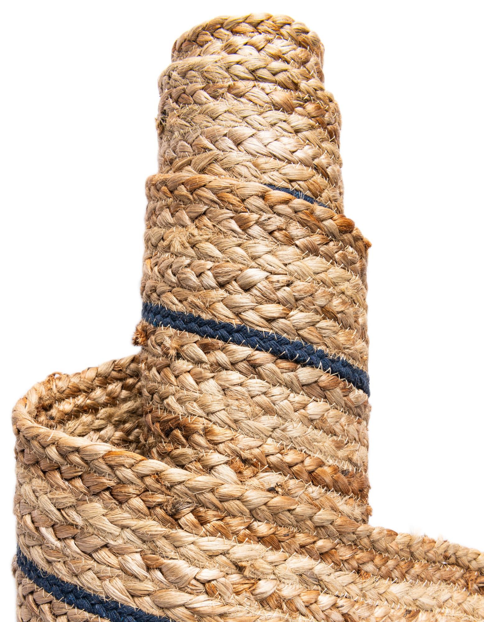 8' x 8' Handmade Braided Jute Round Rug