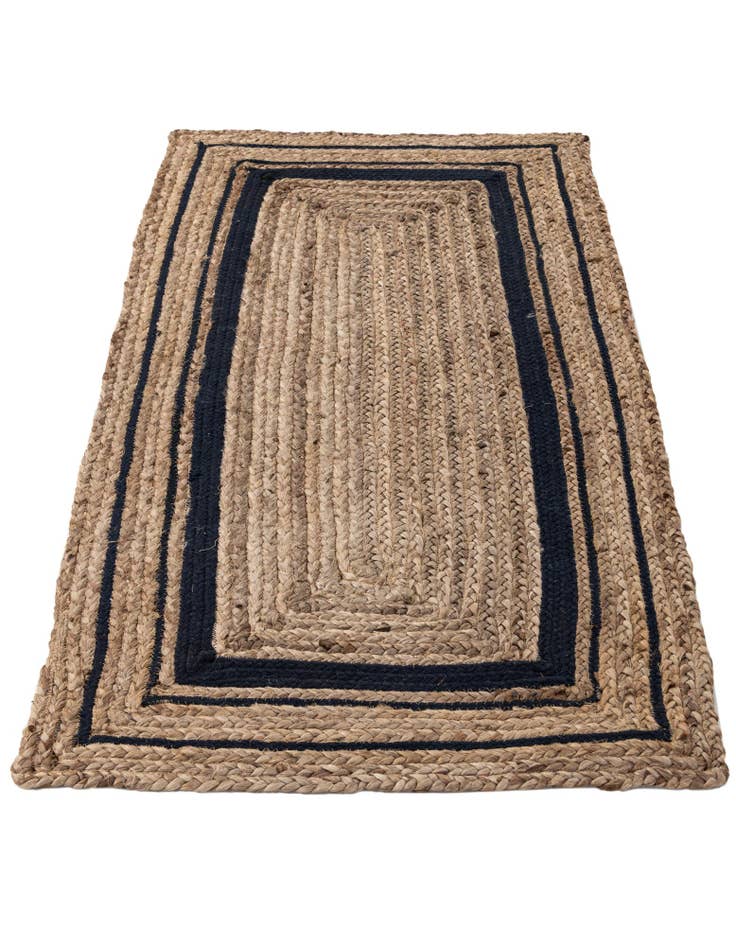 Detail image of 2' 6 x 4' 11  Hand Braided Jute Runner Rug