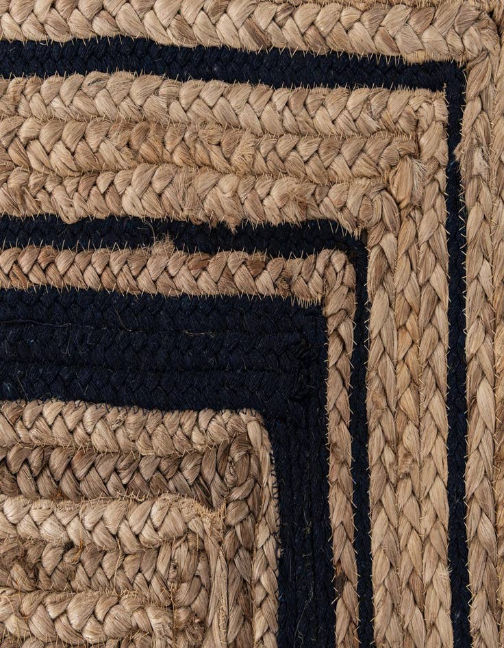 Detail image of 2' 6 x 4' 11  Hand Braided Jute Runner Rug