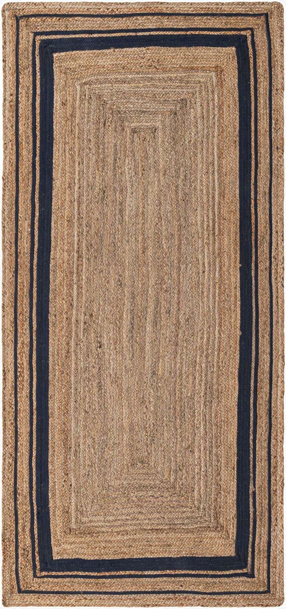 4' 3 x 9' 1  Hand Braided Jute Runner Rug