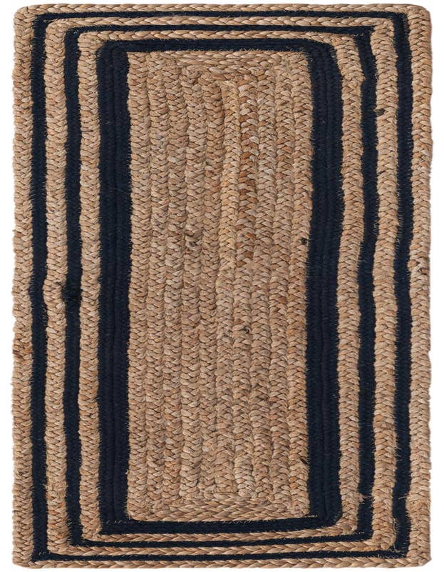 Detail image of 1' 2 x 4' 1  Hand Braided Jute Table Runner Rug