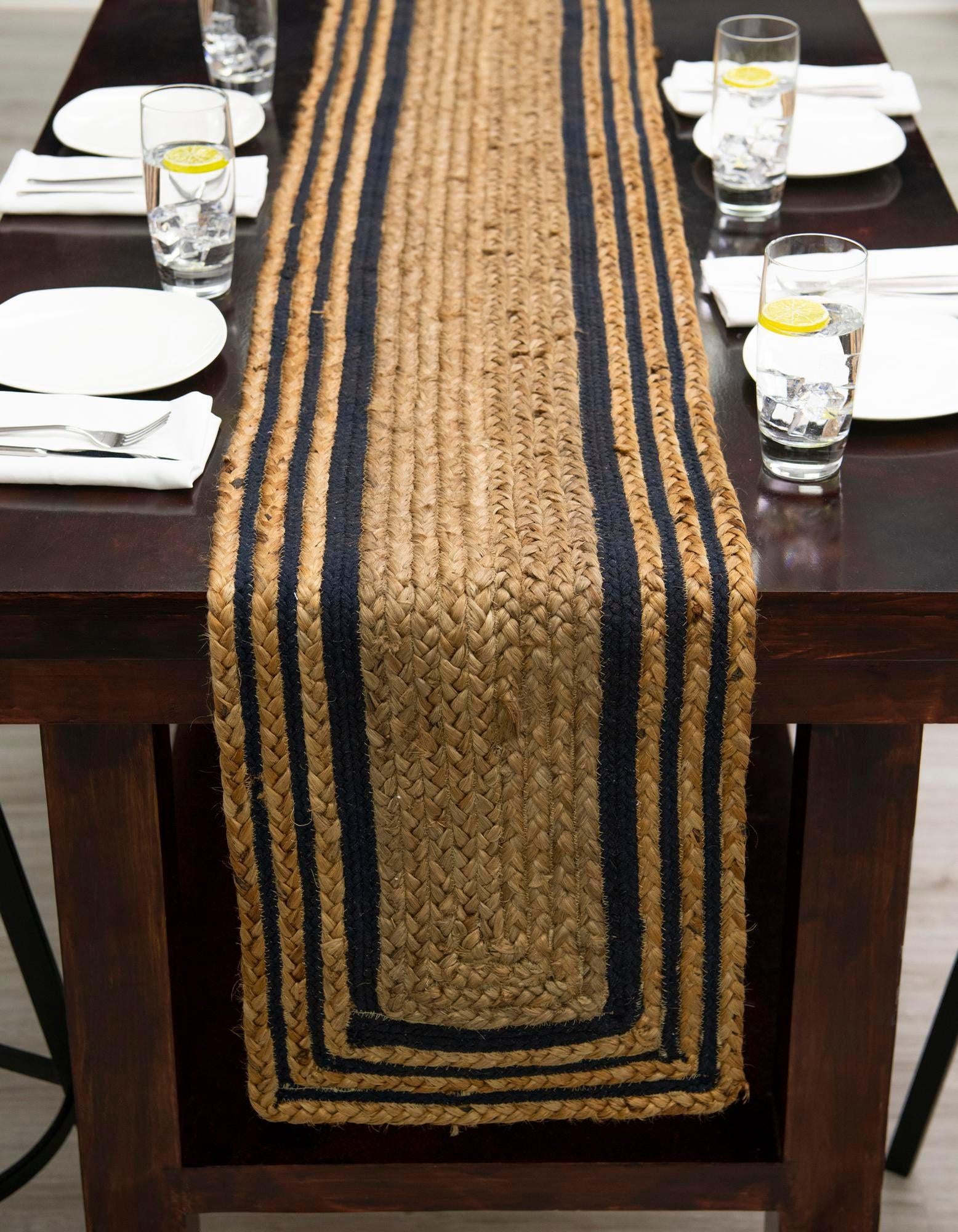 1' 2 x 4' 1 Handmade Braided Jute Table Runner Rug