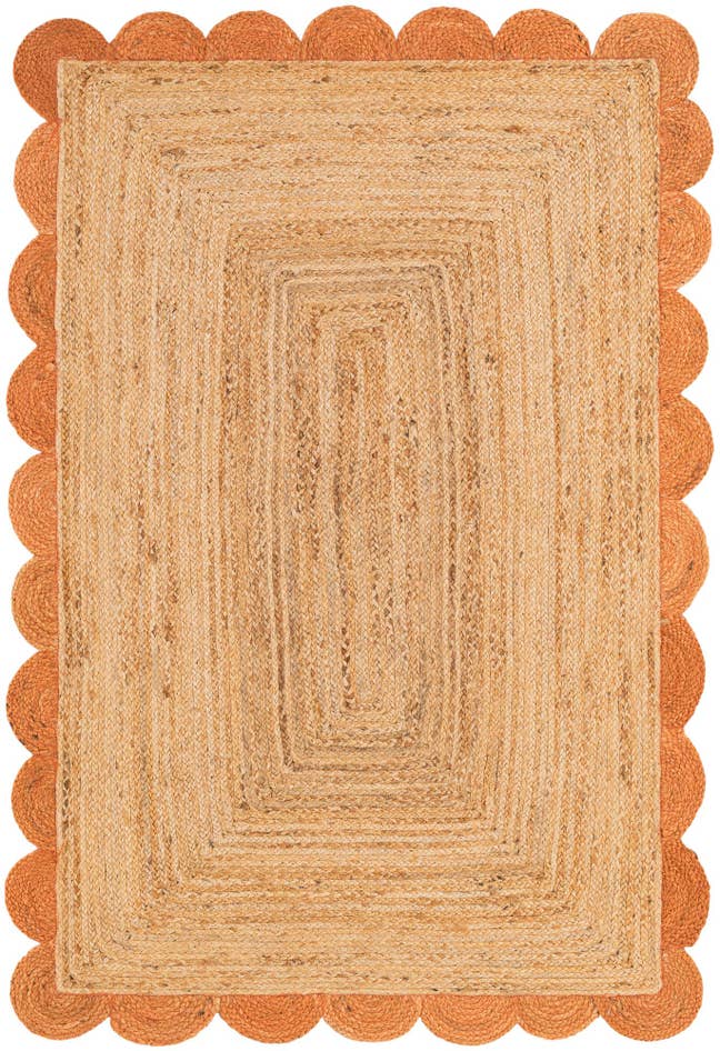 Detail image of 4' 1 x 6' 1 Handmade Scallop Braided Jute Rug