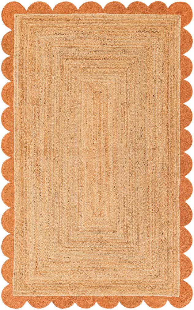 155cm x 245cm Handmade Scallop Braided Jute Rug