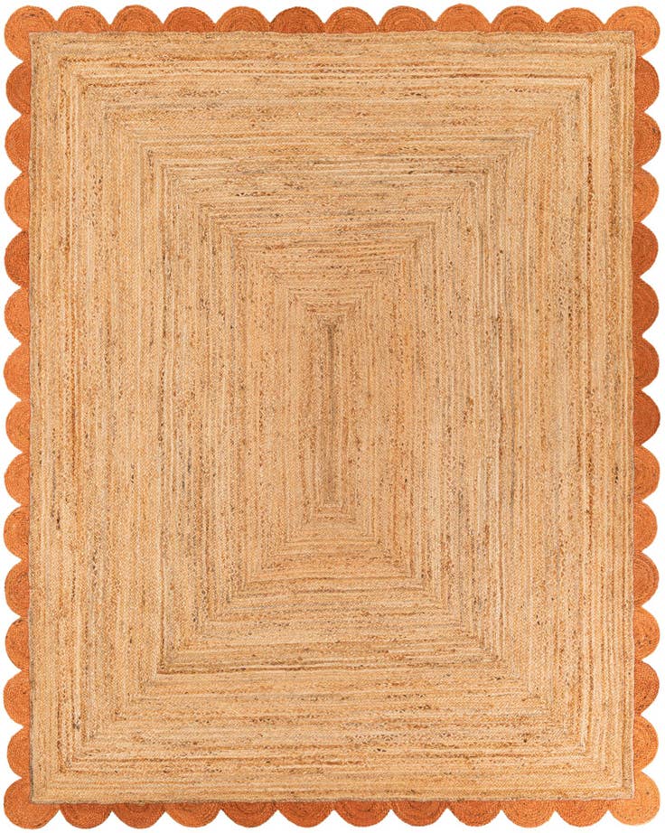 Detail image of 8' x 10' Handmade Scallop Braided Jute Rug