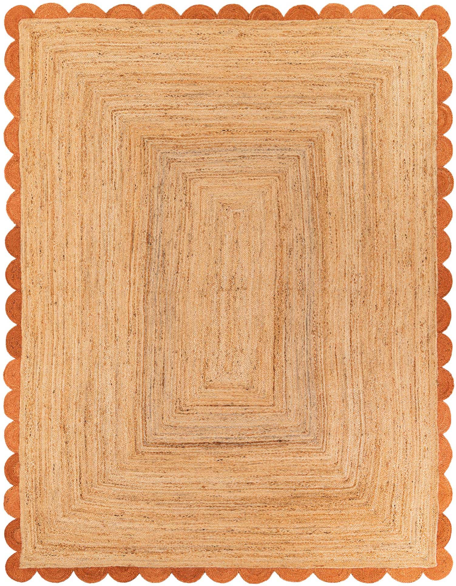 9' x 12' Handmade Scallop Braided Jute Rug