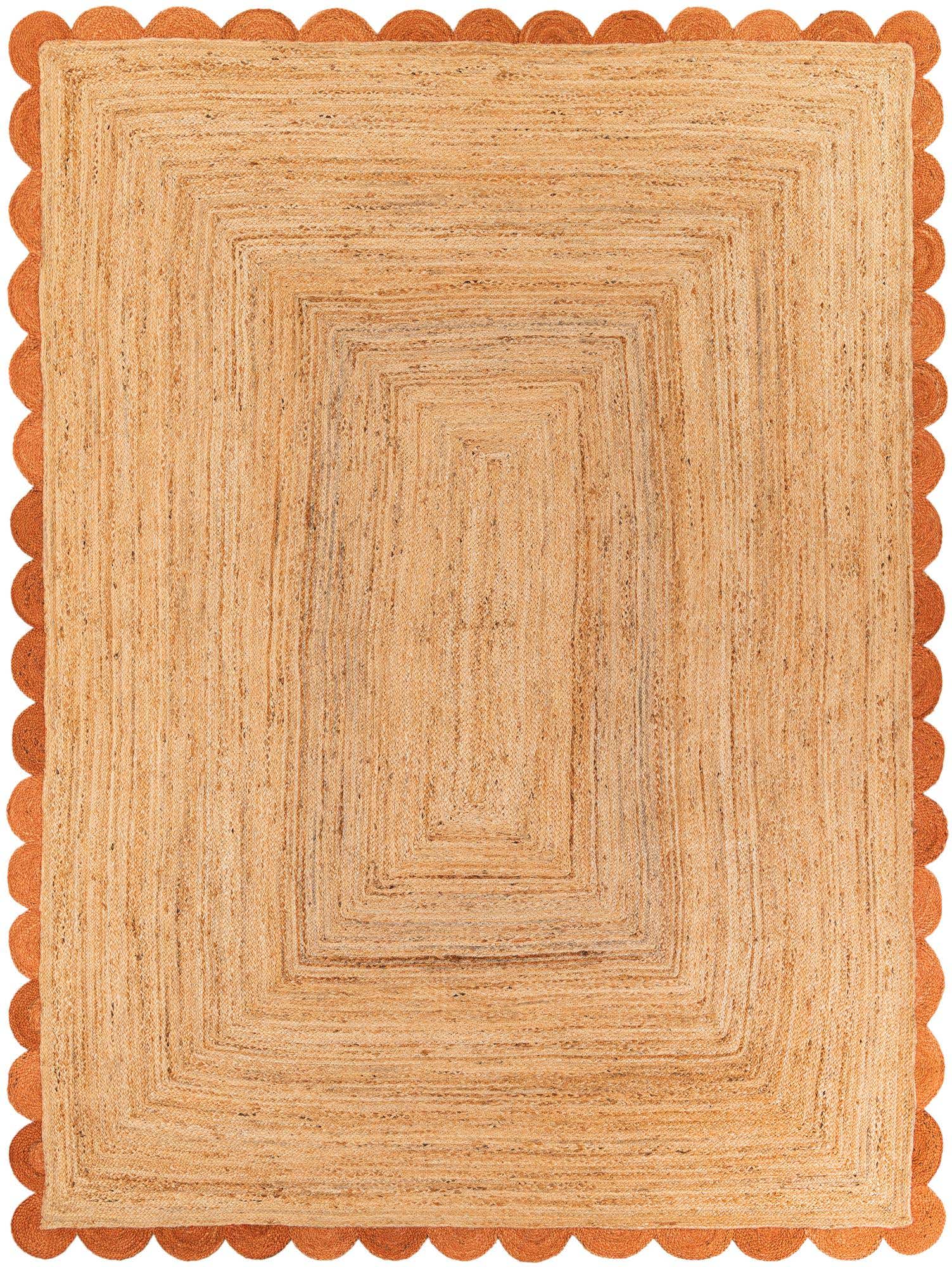 9' x 12' Handmade Scallop Braided Jute Rug