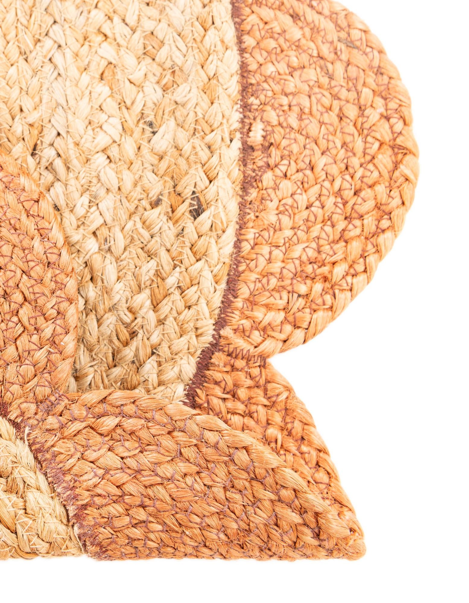 3' 1 x 3' 1 Handmade Scallop Braided Jute Round Rug