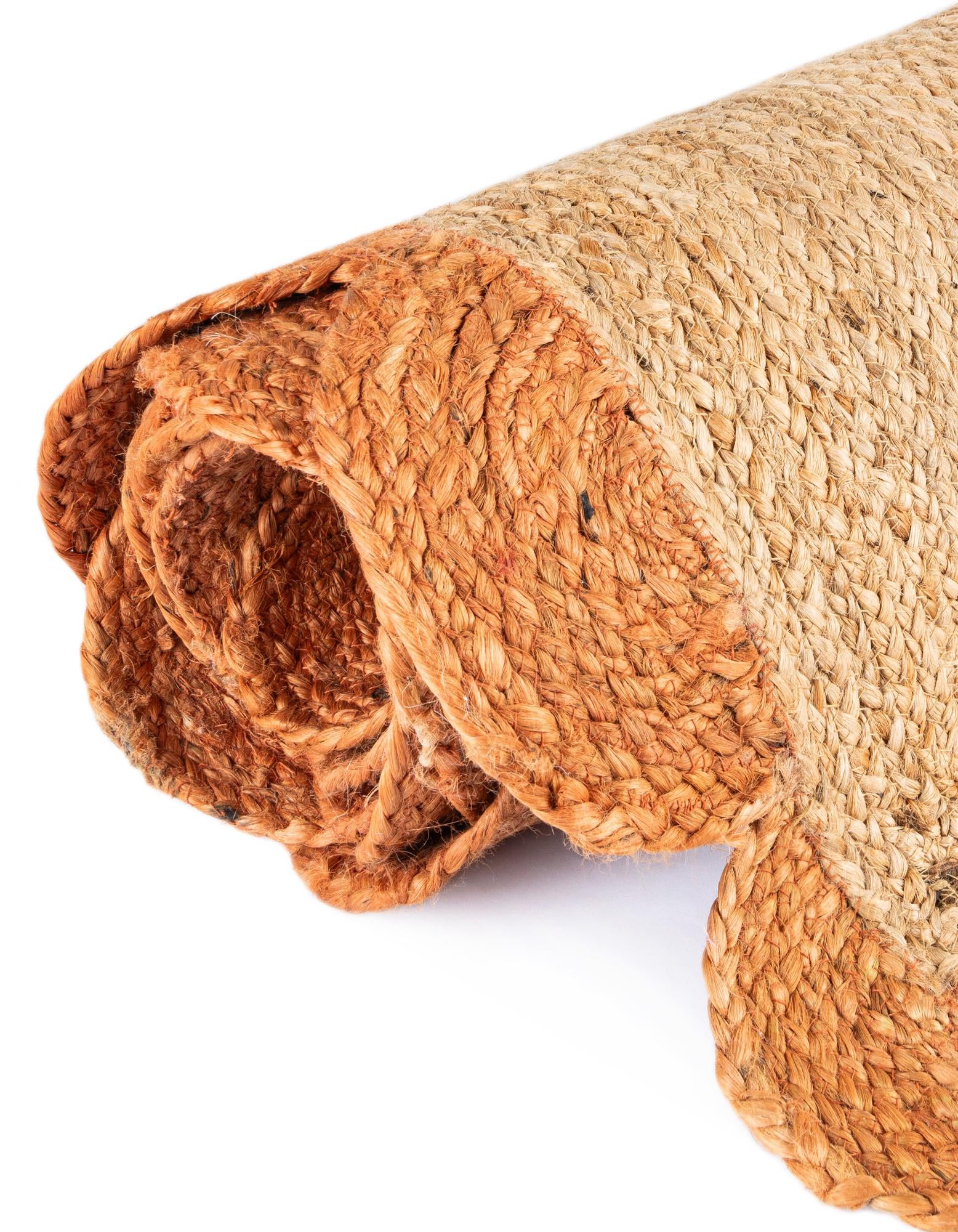 3' 1 x 3' 1 Handmade Scallop Braided Jute Round Rug