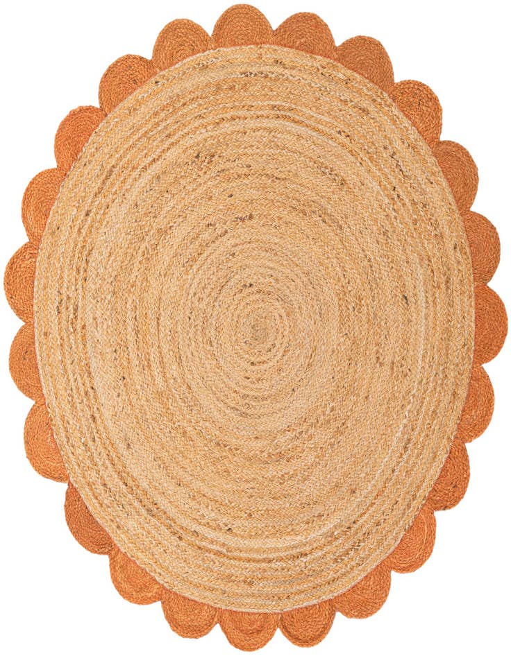 Detail image of 5' 1 x 5' 1  Hand Scallop Braided Jute Round Rug