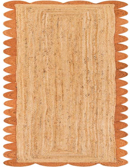 Detail image of 2' 7 x 12' Handmade Scallop Braided Jute Runner Rug