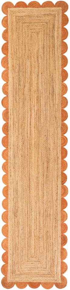 Detail image of 3' 3 x 14' 1 Handmade Scallop Braided Jute Runner Rug