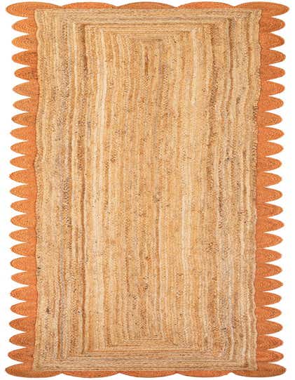 3' 3 x 16' 1 Handmade Scallop Braided Jute Runner Rug